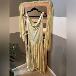 ABS Allen Schwartz Backless Light Yellow Dress